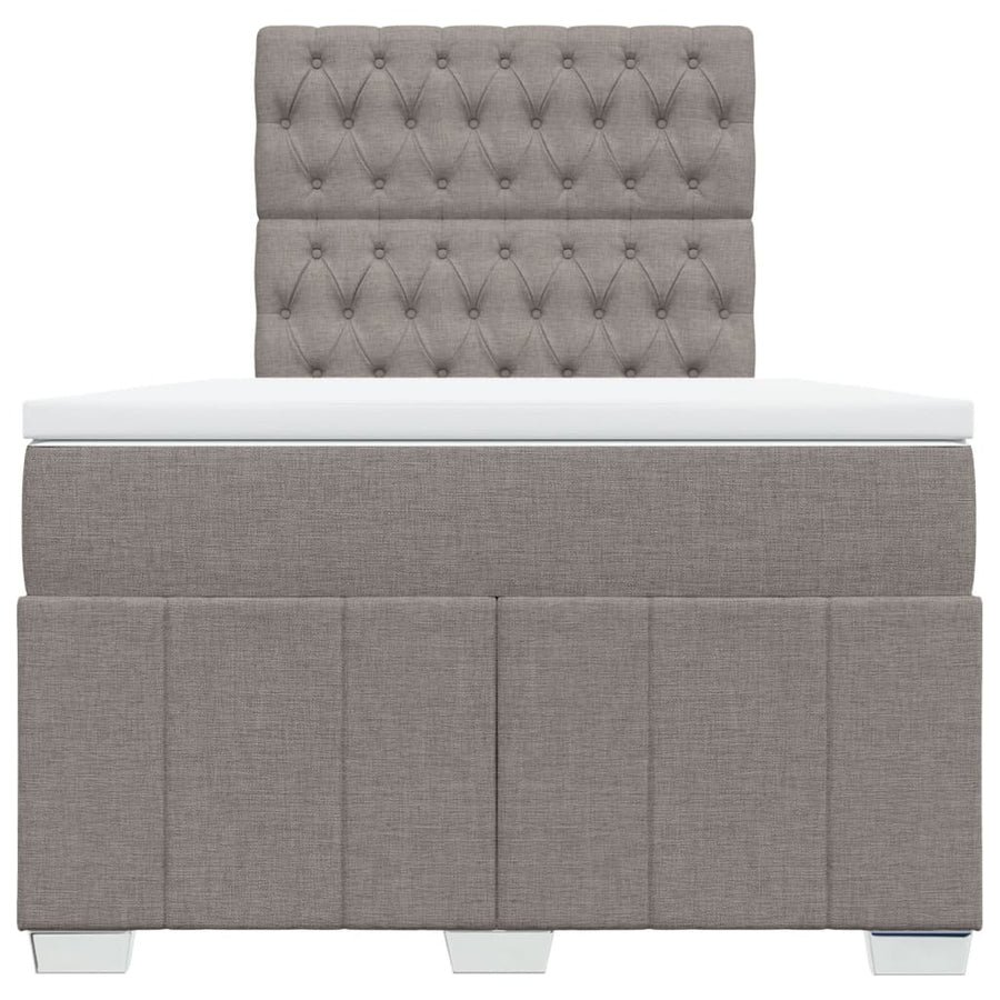 Boxspring met matras stof taupe 120x190 cm