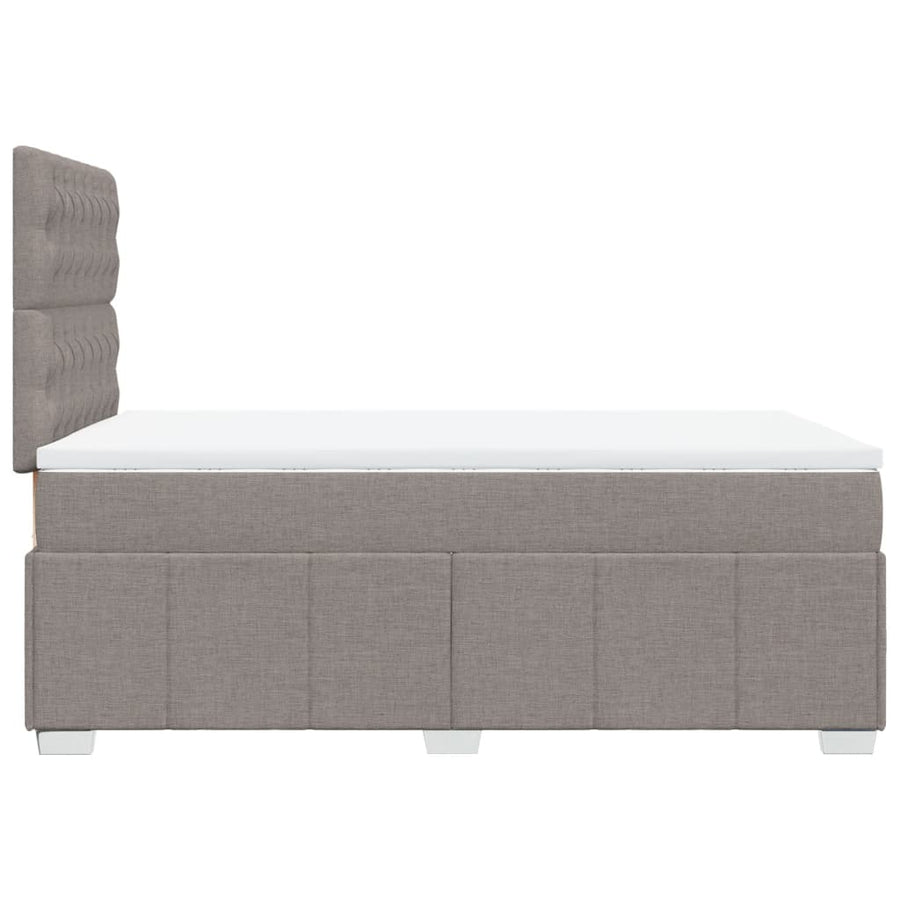Boxspring met matras stof taupe 120x190 cm