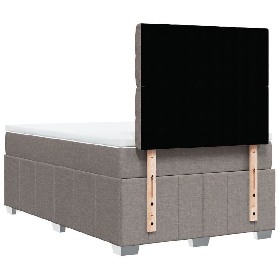 Boxspring met matras stof taupe 120x190 cm