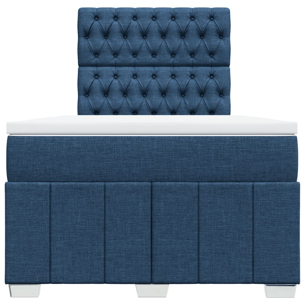 Boxspring Met Matras Stof 120 x 190 cm Blauw