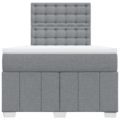 Boxspring met matras stof lichtgrijs 120x190 cm