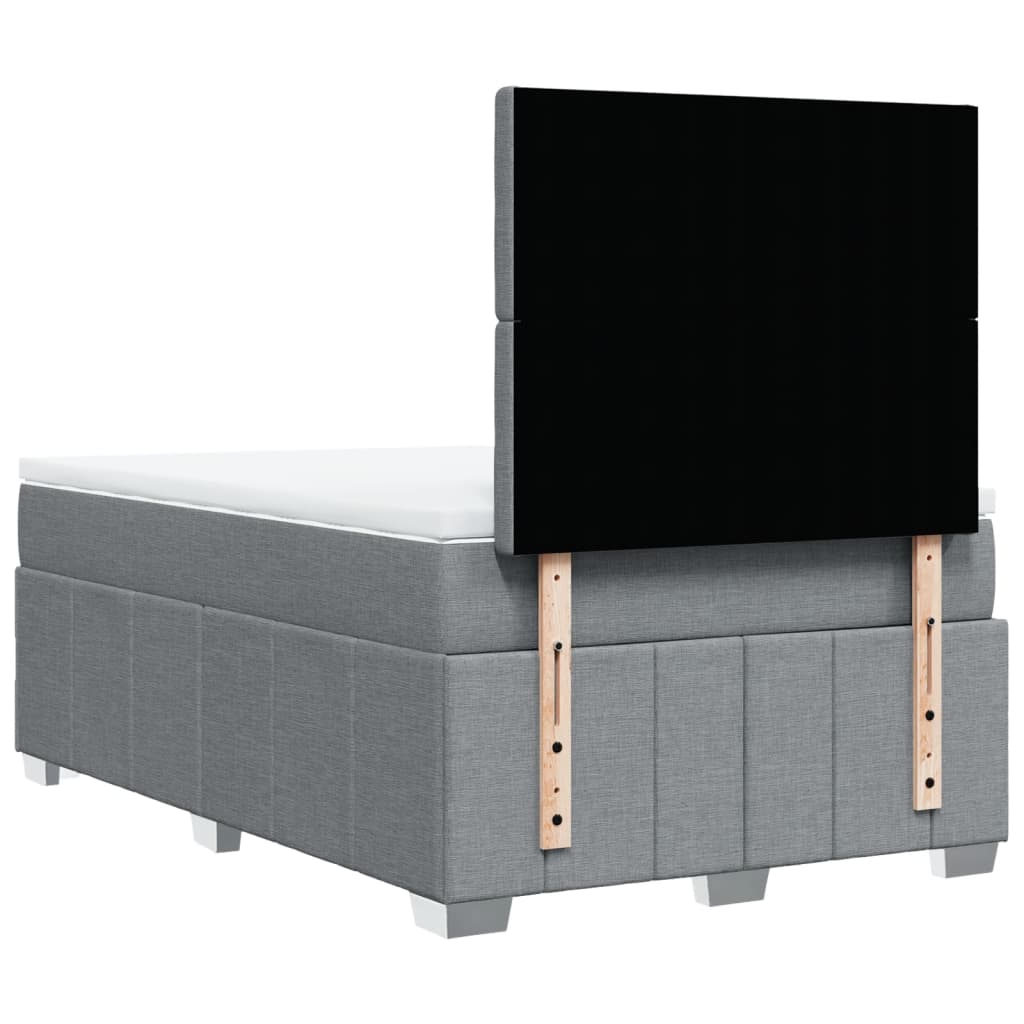 Boxspring met matras stof lichtgrijs 120x190 cm