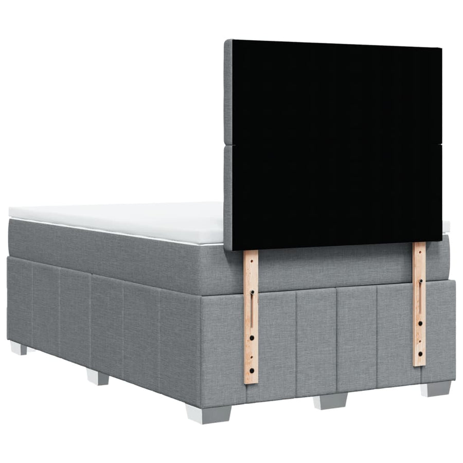 Boxspring met matras stof lichtgrijs 120x190 cm