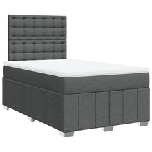 Boxspring met matras stof donkergrijs 120x190 cm