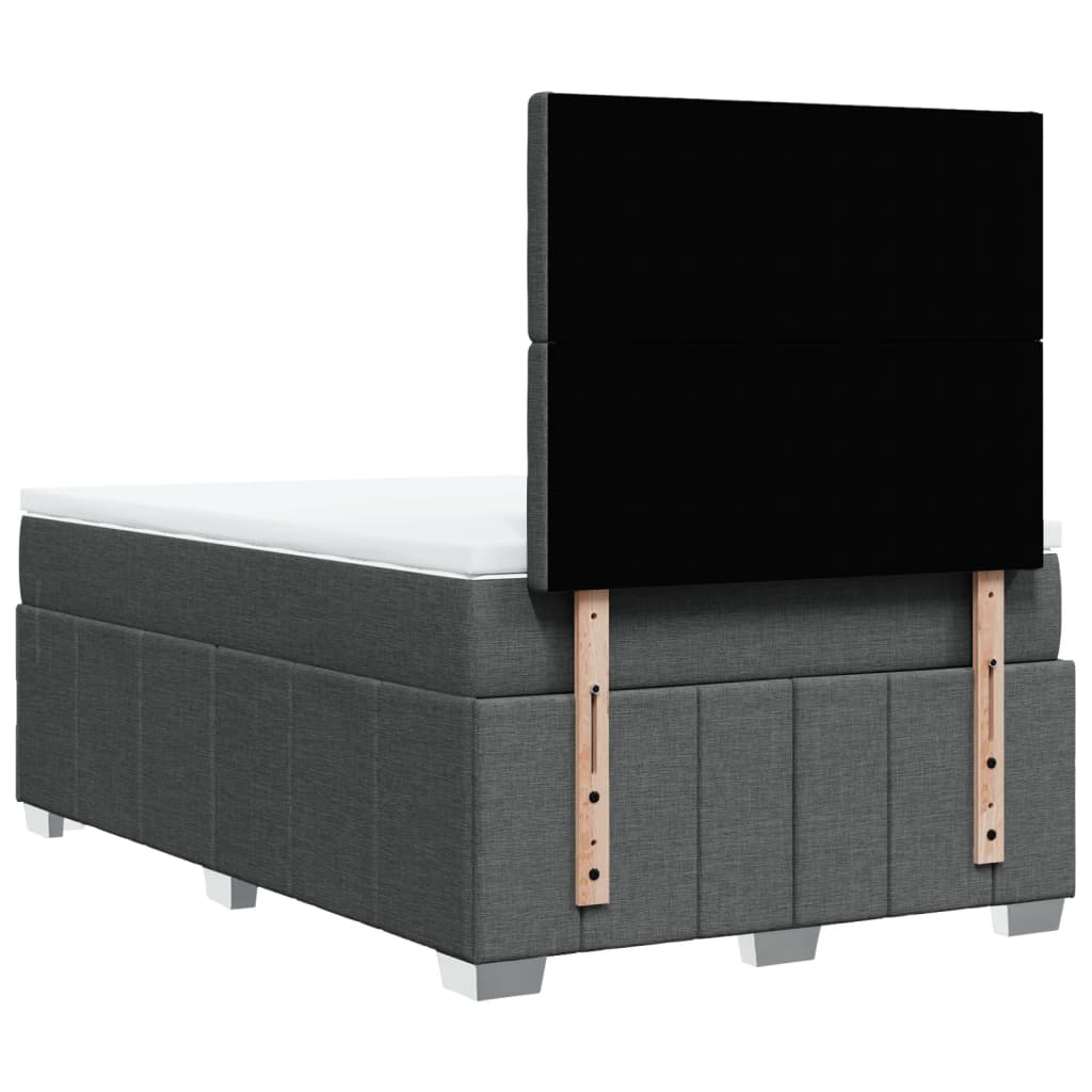 Boxspring met matras stof donkergrijs 120x190 cm
