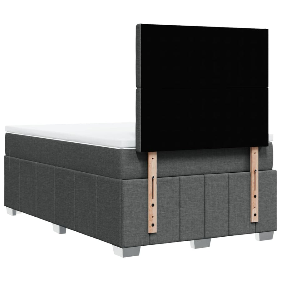 Boxspring met matras stof donkergrijs 120x190 cm