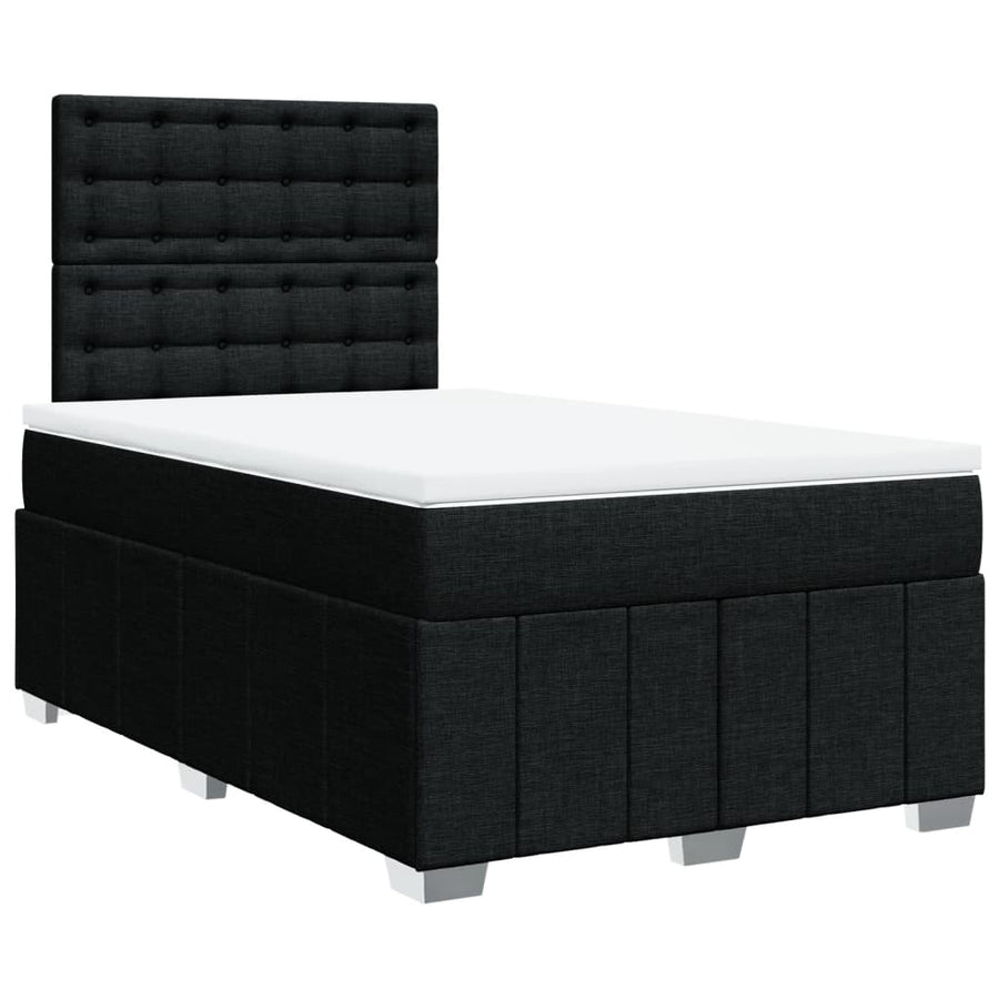 Boxspring met matras stof zwart 120x190 cm