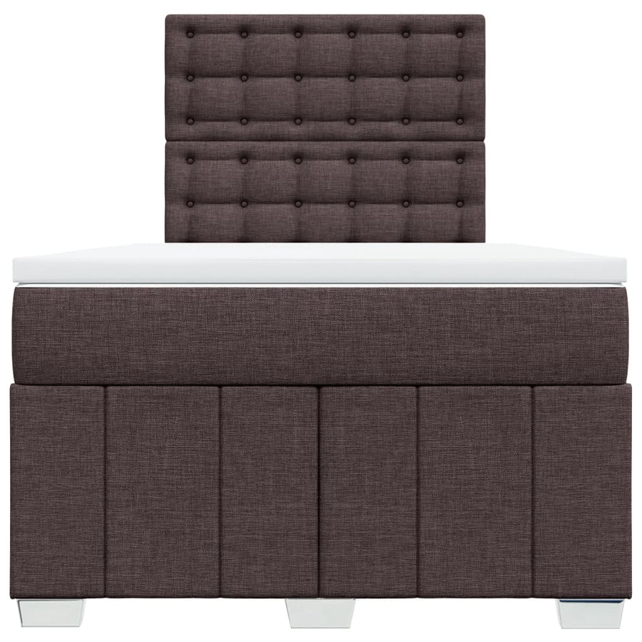 Boxspring met matras stof donkerbruin 120x190 cm