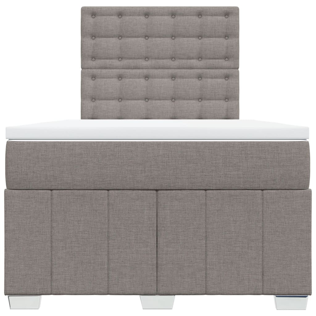 Boxspring met matras stof taupe 120x190 cm