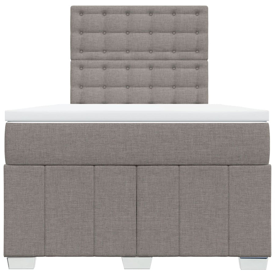 Boxspring met matras stof taupe 120x190 cm