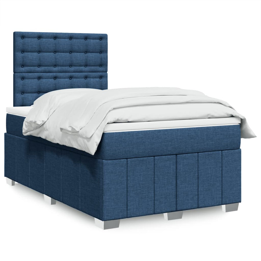 Boxspring Met Matras Stof 120 x 190 cm Blauw