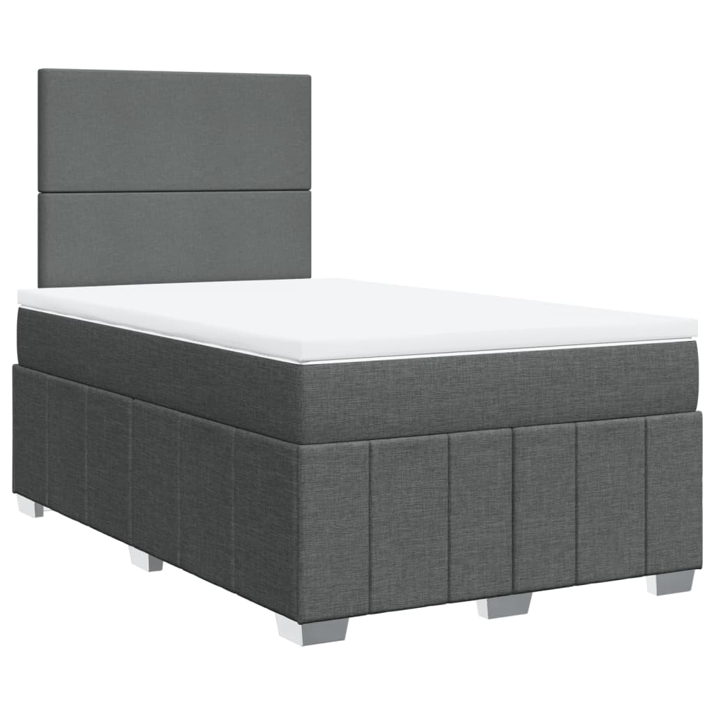 Boxspring met matras stof donkergrijs 120x200 cm
