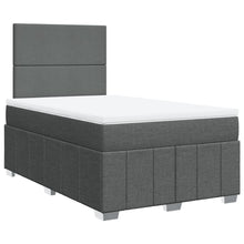 Boxspring met matras stof donkergrijs 120x200 cm