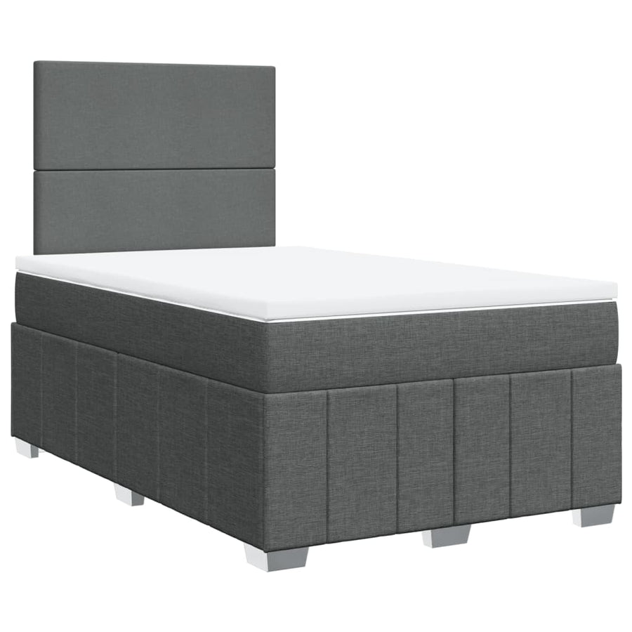 Boxspring met matras stof donkergrijs 120x200 cm