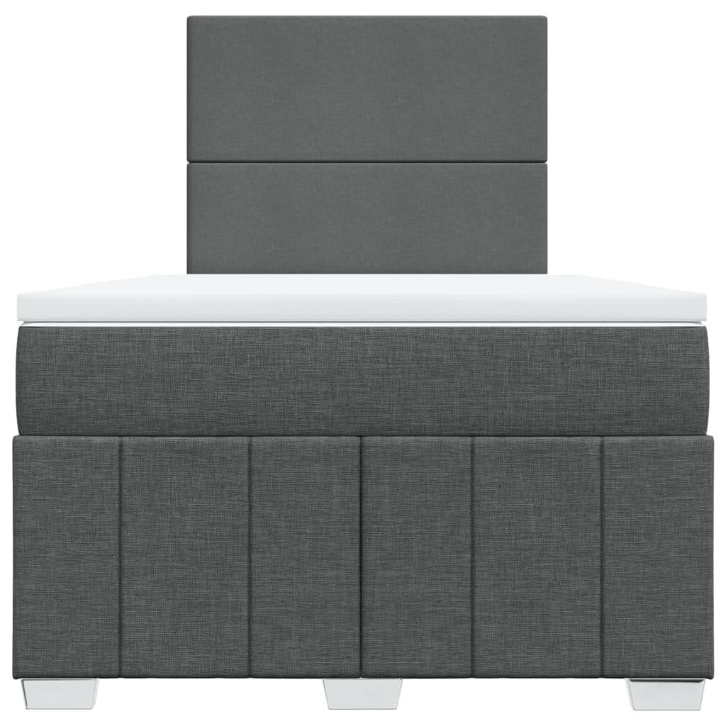 Boxspring met matras stof donkergrijs 120x200 cm
