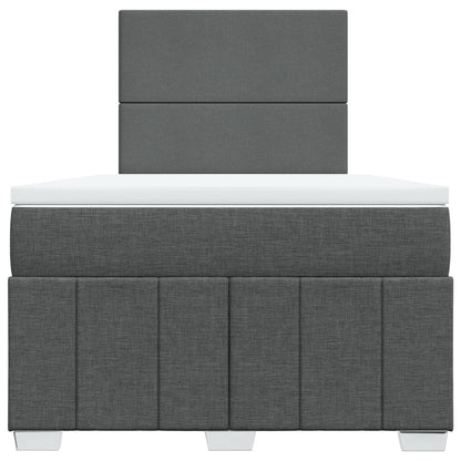 Boxspring met matras stof donkergrijs 120x200 cm