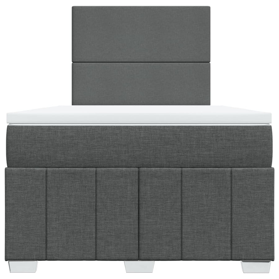 Boxspring met matras stof donkergrijs 120x200 cm