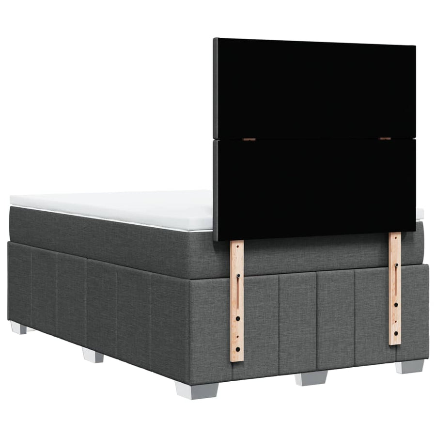Boxspring met matras stof donkergrijs 120x200 cm