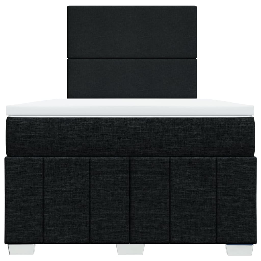 Boxspring met matras stof zwart 120x200 cm