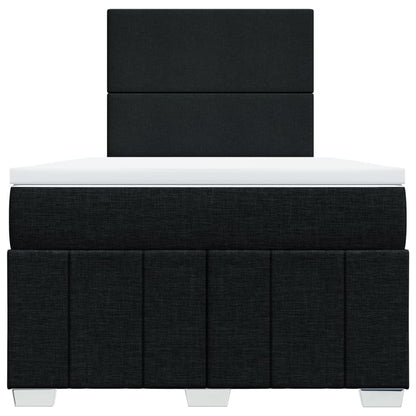 Boxspring met matras stof zwart 120x200 cm