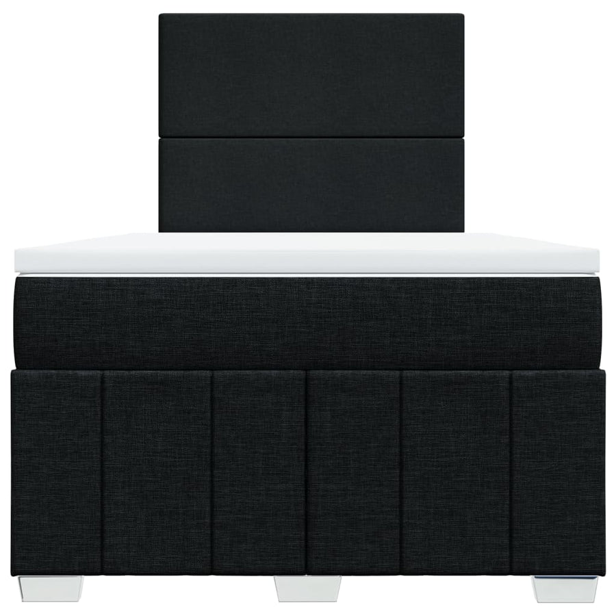 Boxspring met matras stof zwart 120x200 cm