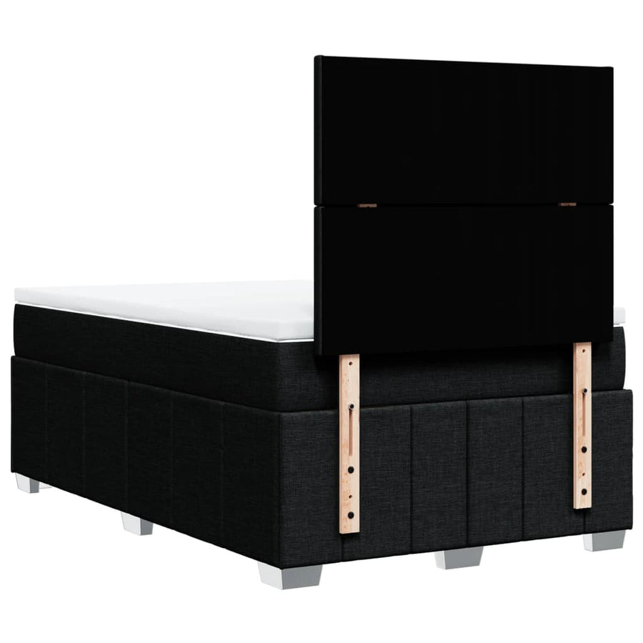 Boxspring met matras stof zwart 120x200 cm