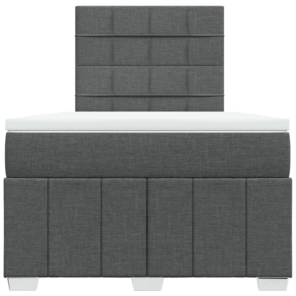 Boxspring met matras stof donkergrijs 120x200 cm