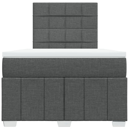 Boxspring met matras stof donkergrijs 120x200 cm