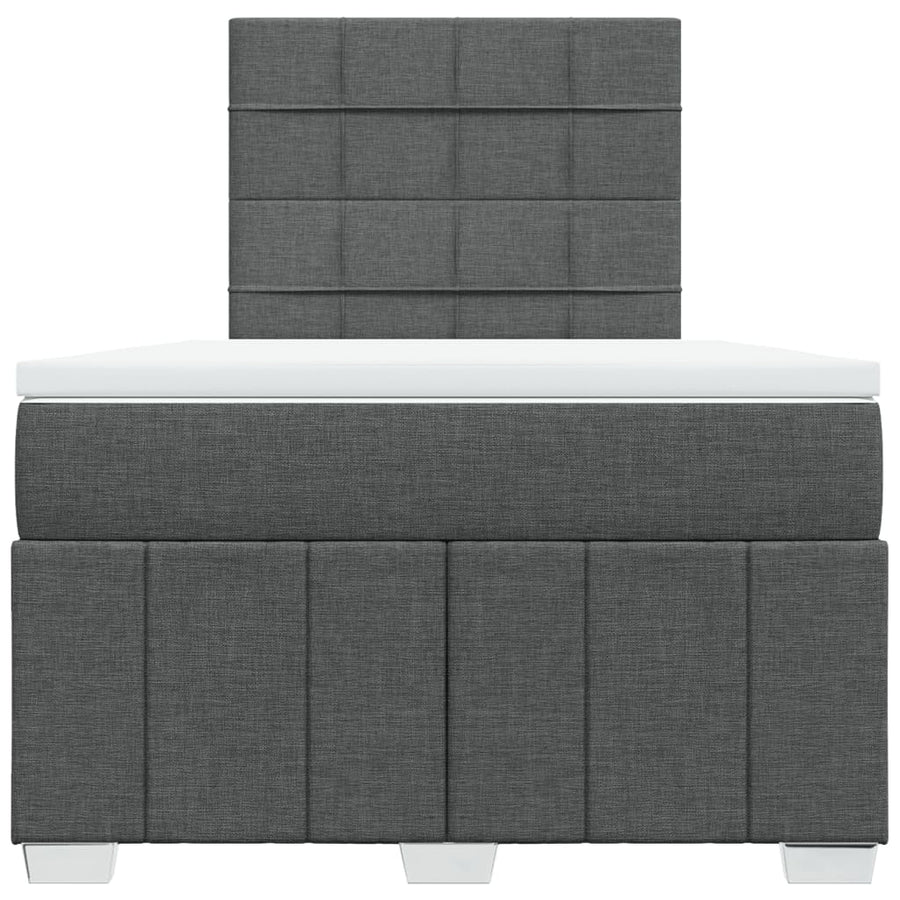 Boxspring met matras stof donkergrijs 120x200 cm