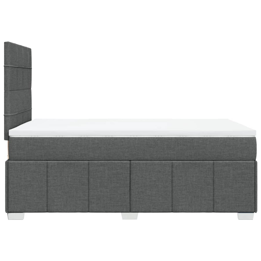 Boxspring met matras stof donkergrijs 120x200 cm