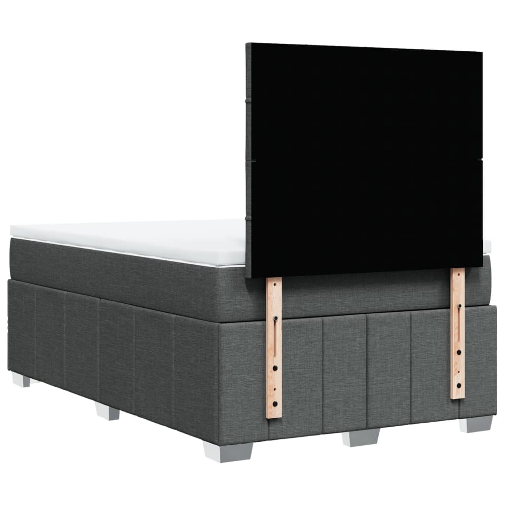 Boxspring met matras stof donkergrijs 120x200 cm