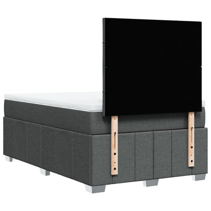 Boxspring met matras stof donkergrijs 120x200 cm
