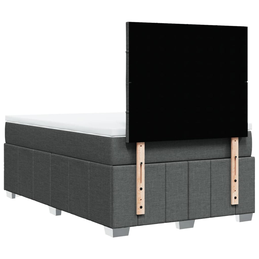 Boxspring met matras stof donkergrijs 120x200 cm