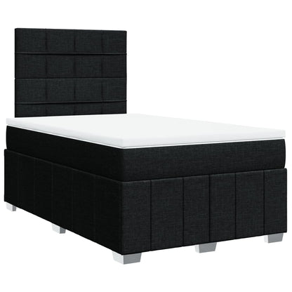 Boxspring met matras stof zwart 120x200 cm