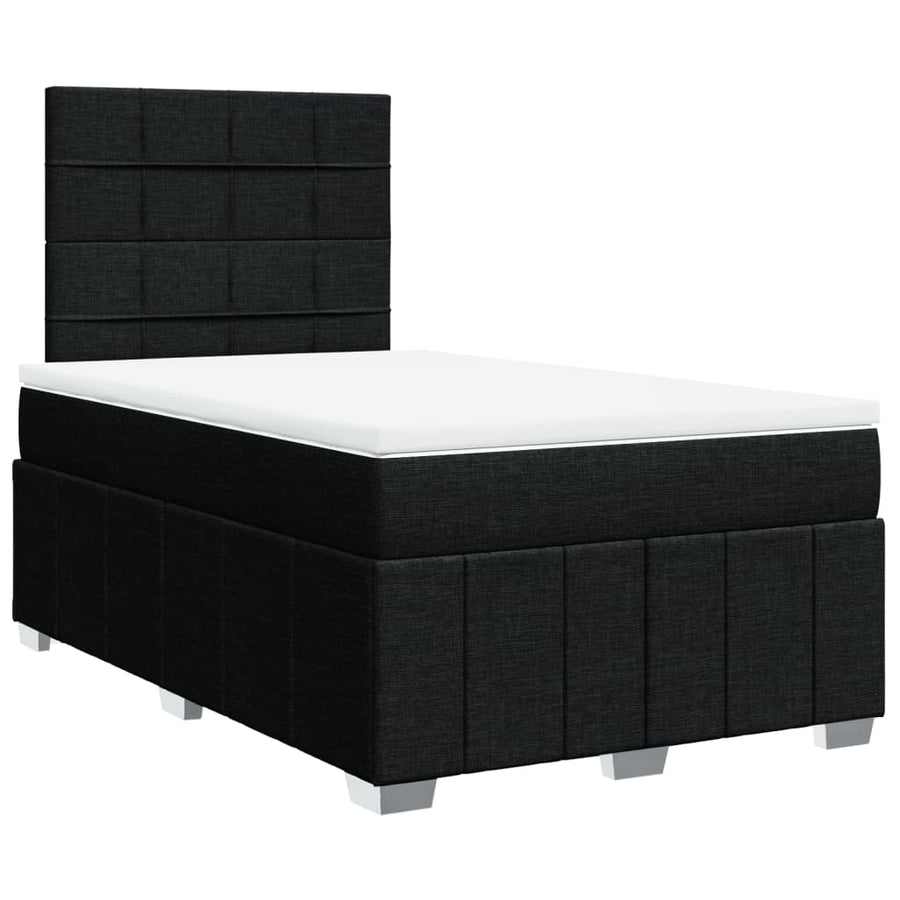 Boxspring met matras stof zwart 120x200 cm