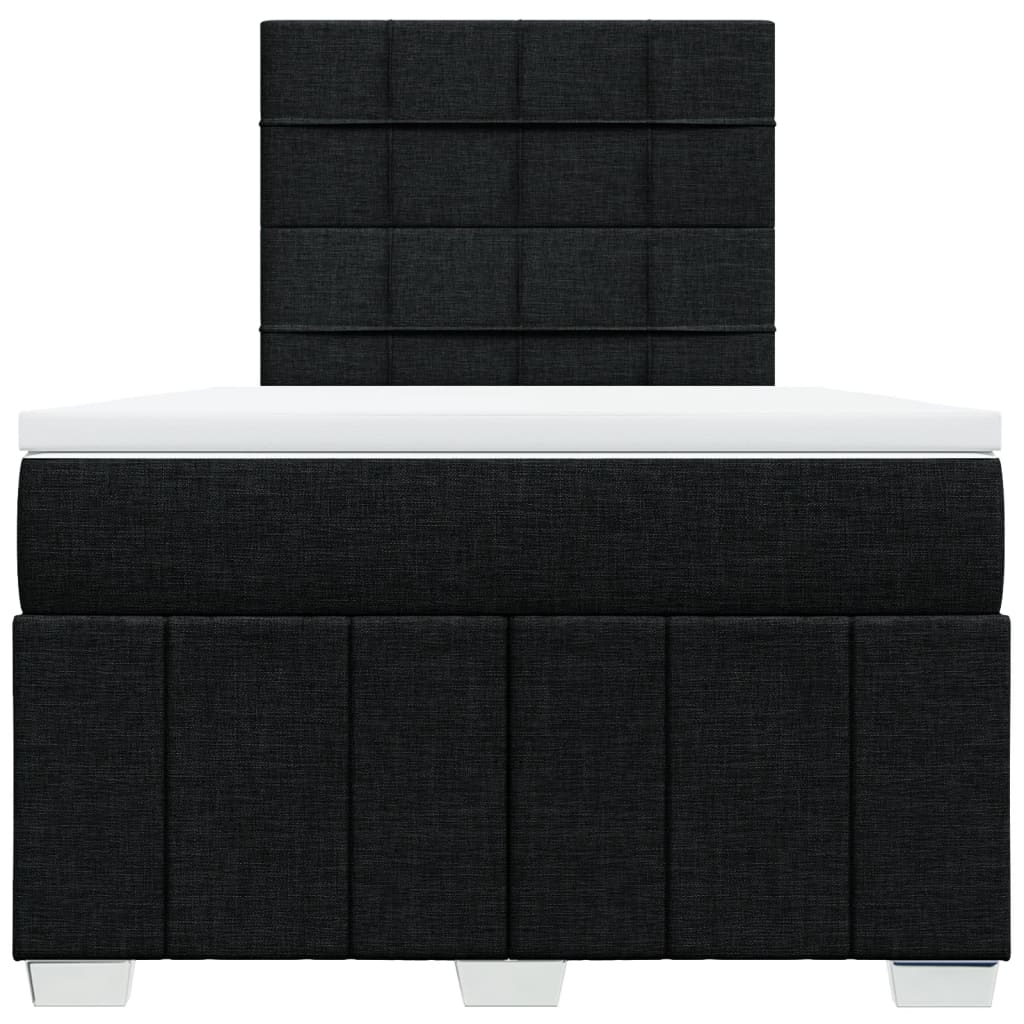 Boxspring met matras stof zwart 120x200 cm