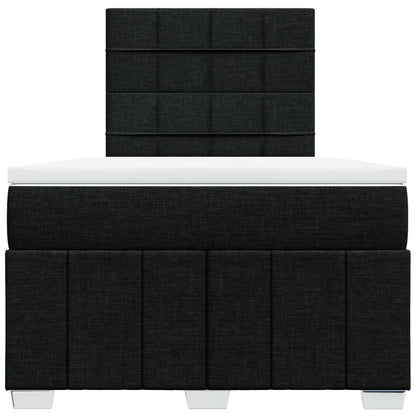 Boxspring met matras stof zwart 120x200 cm