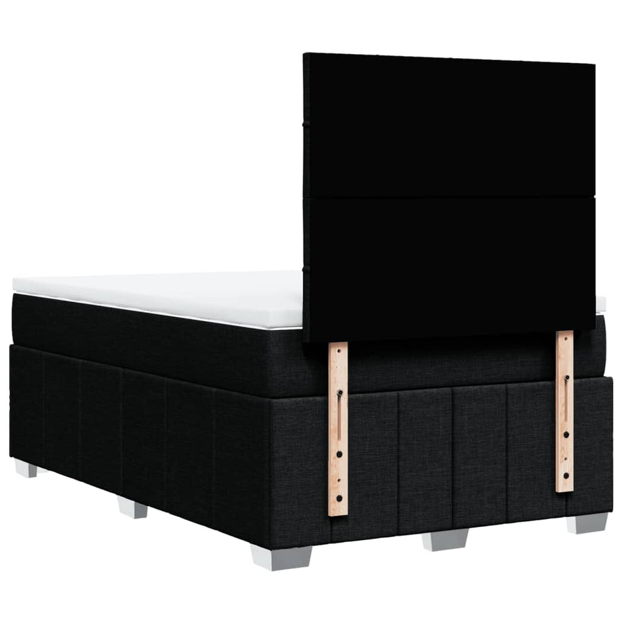 Boxspring met matras stof zwart 120x200 cm