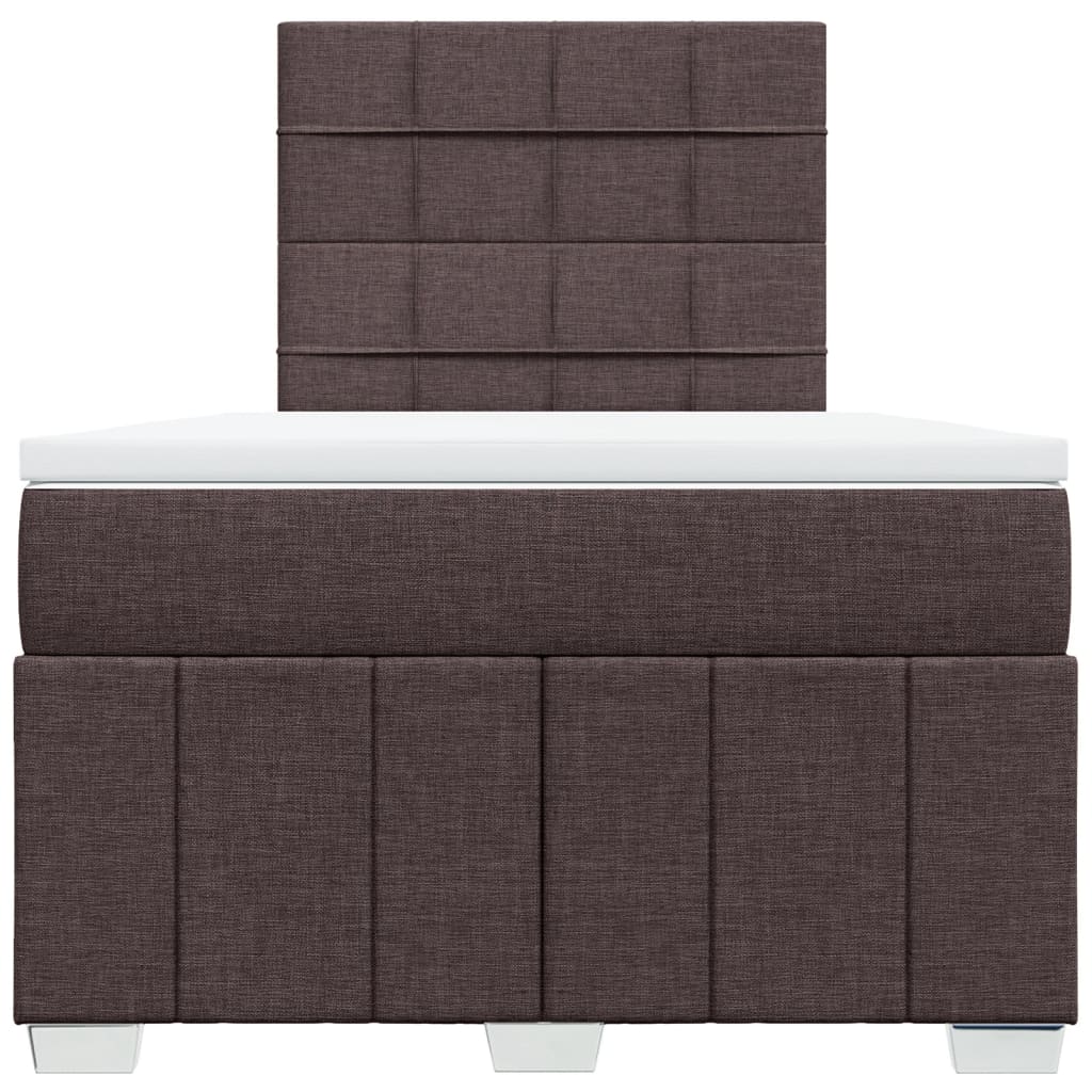 Boxspring met matras stof donkerbruin 120x200 cm