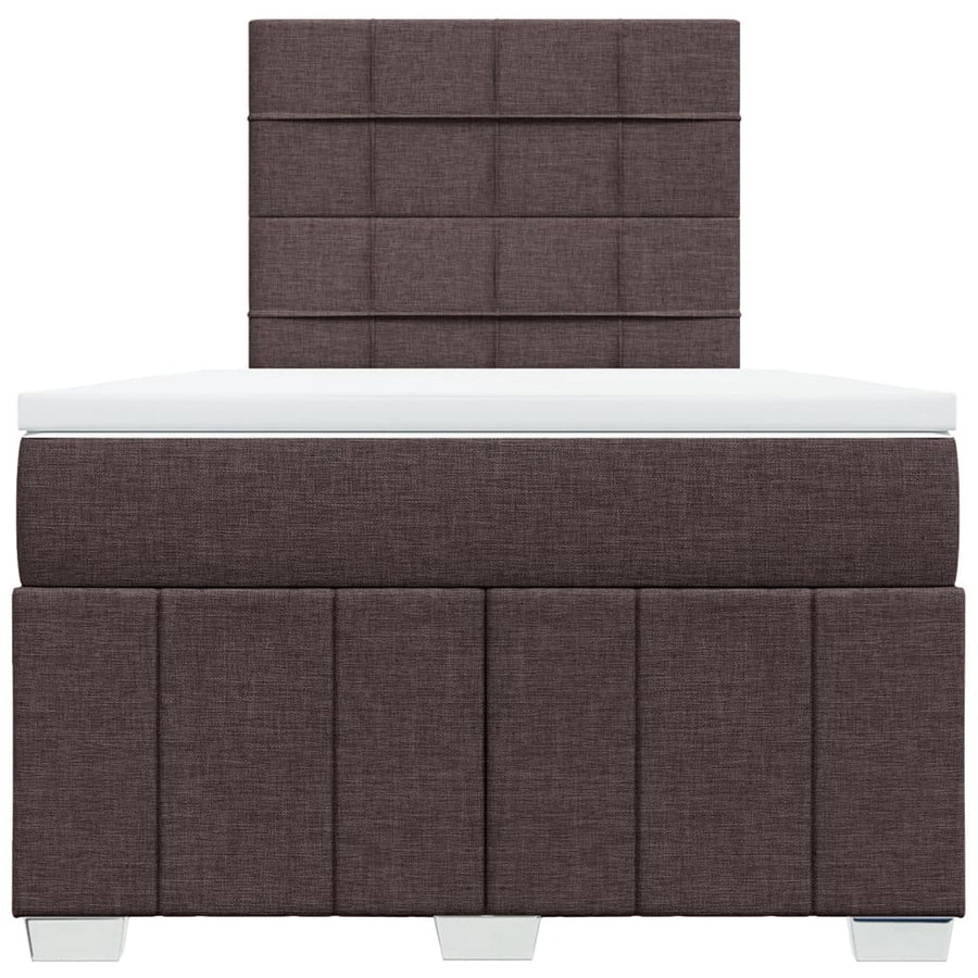 Boxspring met matras stof donkerbruin 120x200 cm