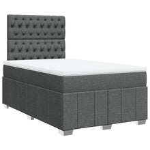 Boxspring met matras stof donkergrijs 120x200 cm
