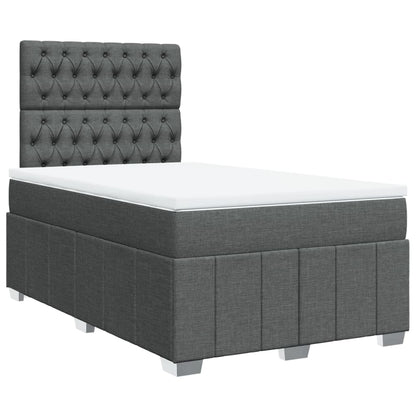 Boxspring met matras stof donkergrijs 120x200 cm