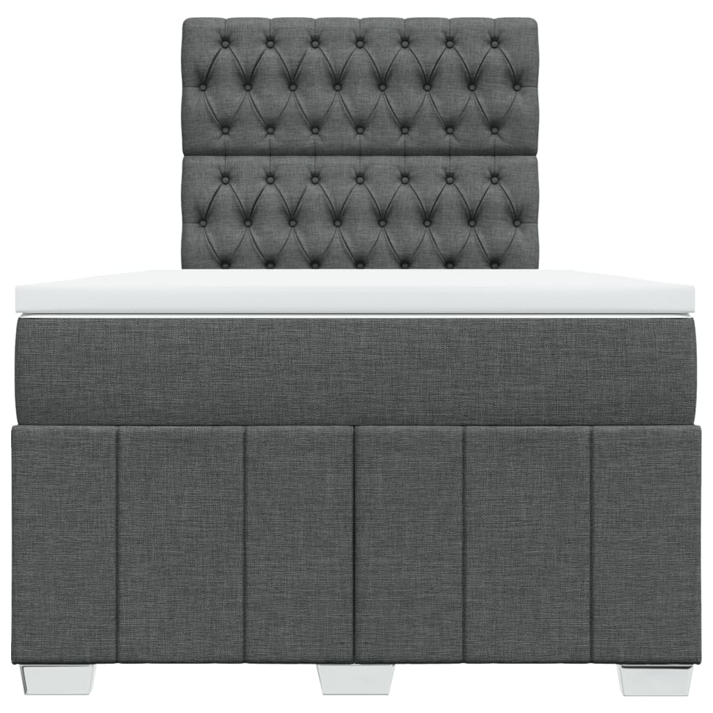 Boxspring met matras stof donkergrijs 120x200 cm