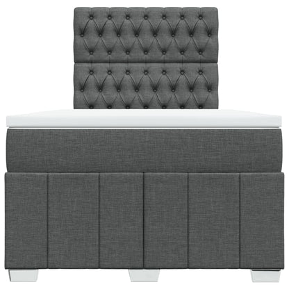 Boxspring met matras stof donkergrijs 120x200 cm