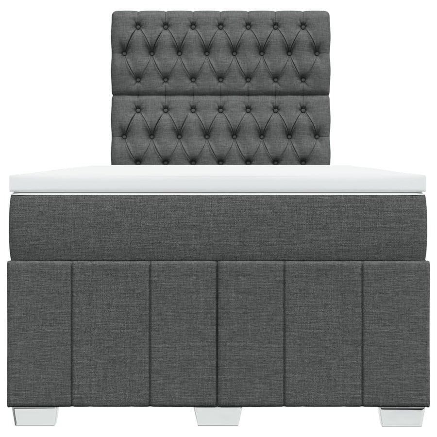 Boxspring met matras stof donkergrijs 120x200 cm