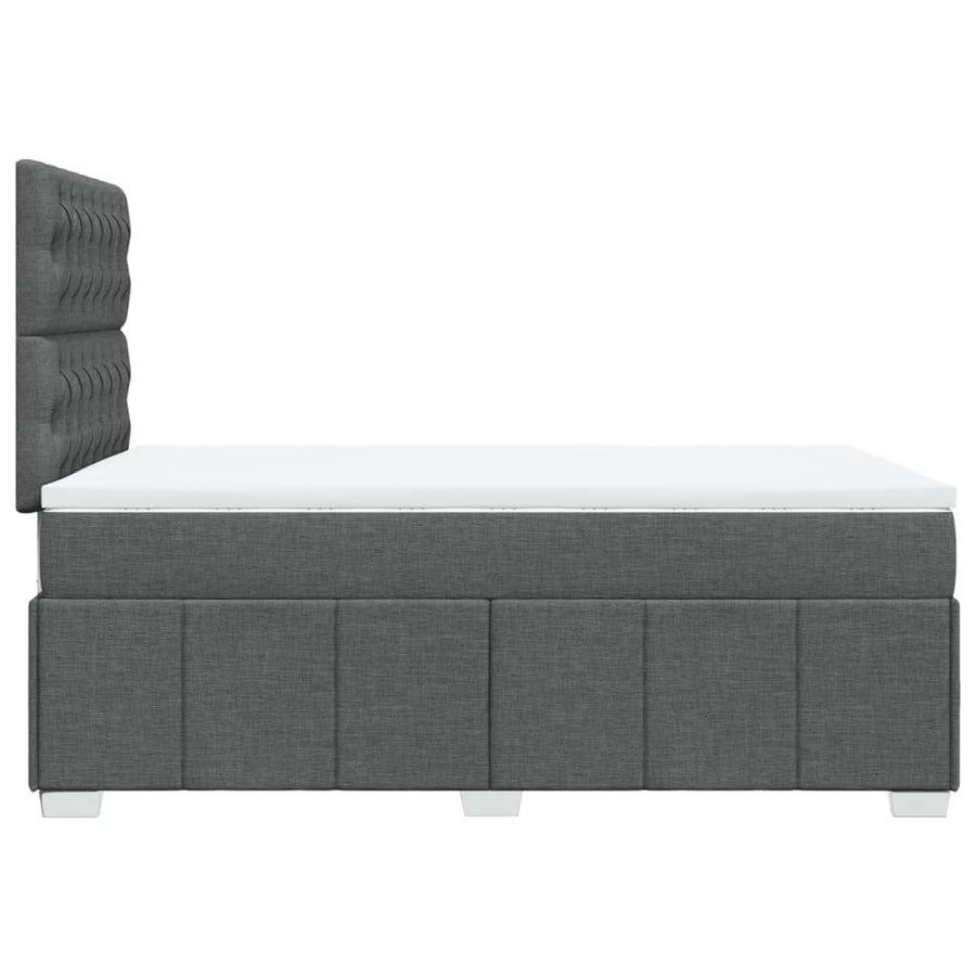 Boxspring met matras stof donkergrijs 120x200 cm