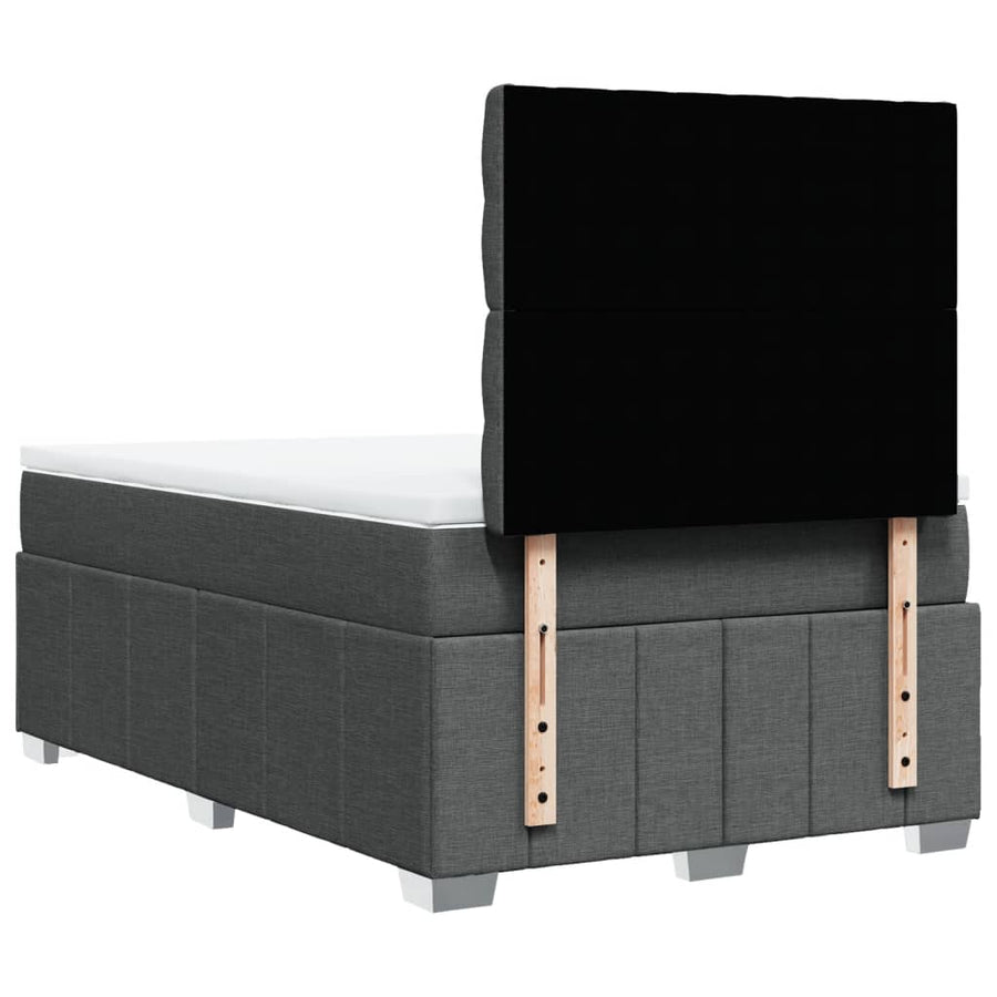 Boxspring met matras stof donkergrijs 120x200 cm
