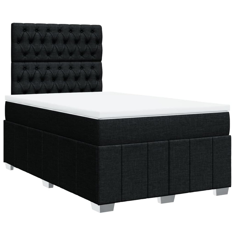 Boxspring met matras stof zwart 120x200 cm