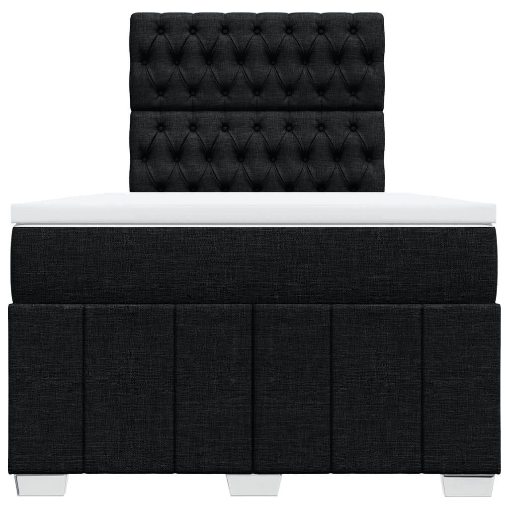 Boxspring met matras stof zwart 120x200 cm