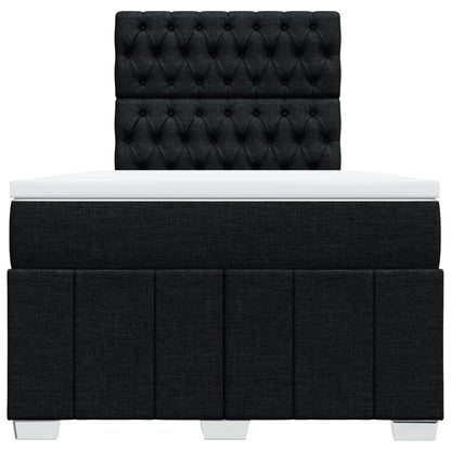 Boxspring met matras stof zwart 120x200 cm